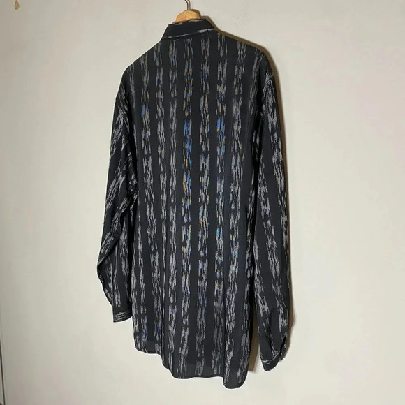 Vintage Versace Classic V2 Men's Size 39 Long Sleeve Patterned Button Down Shirt - Picture 14 of 16